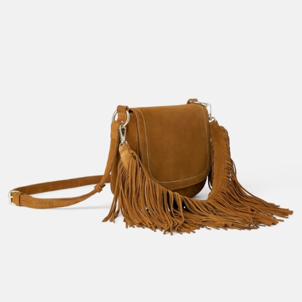 Fringes Split Suede Crossbody Bag